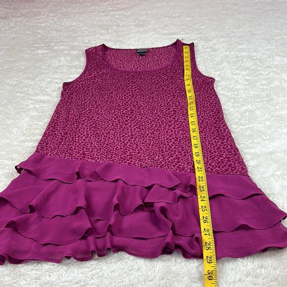 Fluent Life Essentials Cheetah print asymmetrical hem shift dress, size small - Picture 4 of 8